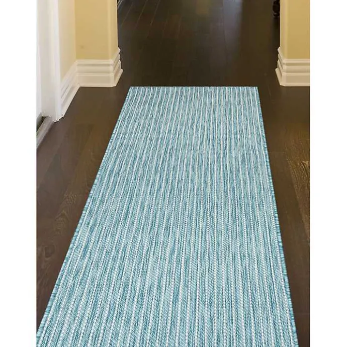 Clearance Kirklands Home Aqua Intertwine Indoor/Outdoor Runner Blue