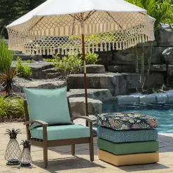 Sale Kirklands Home Aqua Leala Texture Outdoor Deep Seat Cushions Blue