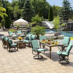 Sale Kirklands Home Aqua Leala Texture Outdoor Deep Seat Cushions Blue