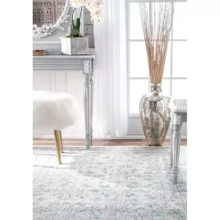 Hot Kirklands Home Aqua Rio Vintage Area Rug, 5x7 Blue