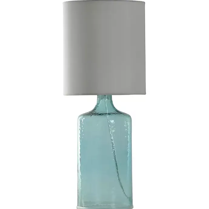 Kirklands Home Aqua Seeded Glass Table Lamp White