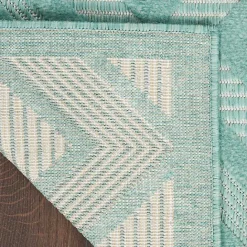 Hot Kirklands Home Aqua Teal Diamond Indoor/Outdoor Area Rug, 5x7 Blue