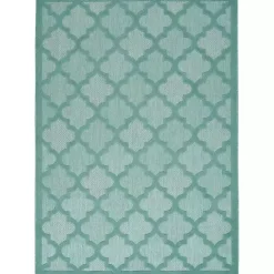 Kirklands Home Aqua Trellis Indoor/Outdoor Area Rug, 6x9 Blue