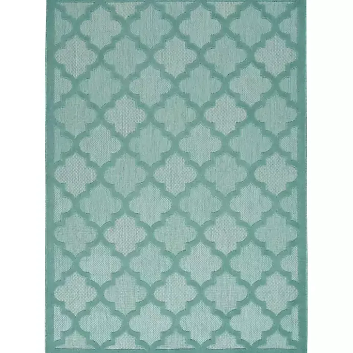 Kirklands Home Aqua Trellis Indoor/Outdoor Area Rug, 6x9 Blue