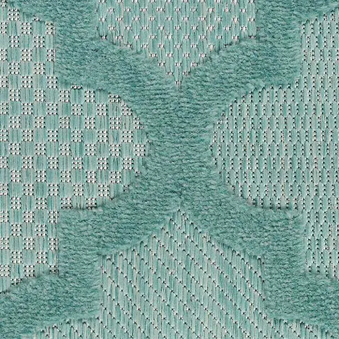 Kirklands Home Aqua Trellis Indoor/Outdoor Area Rug, 6x9 Blue