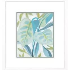 Best Kirklands Home Aqua Tropical Leaves II Framed Art Print Blue