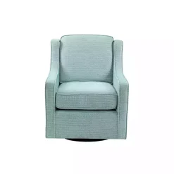Clearance Kirklands Home Aqua Upholstered Swivel Accent Chair Blue