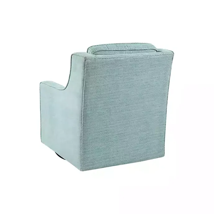 Clearance Kirklands Home Aqua Upholstered Swivel Accent Chair Blue