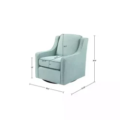 Clearance Kirklands Home Aqua Upholstered Swivel Accent Chair Blue