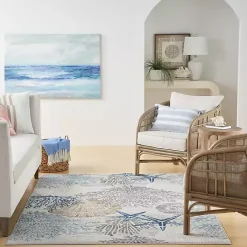 Sale Kirklands Home Aquamarine Starfish Coastal Area Rug, 5x7