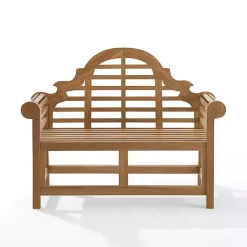 Sale Kirklands Home Arched Teakwood Slatted Outdoor Bench Tan