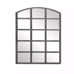 Kirklands Home Arched Windowpane Wall Mirror Gray