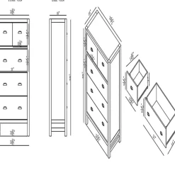 Kirklands Home Arden Wood 5-Drawer Chest Gray