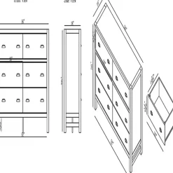 Online Kirklands Home Arden Wood 6-Drawer Dresser Gray