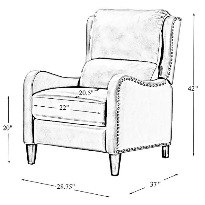 Discount Kirklands Home Arturo Leather Wingback Recliner Ivory