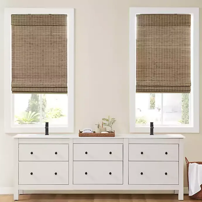 Outlet Kirklands Home Ash Bamboo Light Filtering Roman Shade, 33 in. Brown