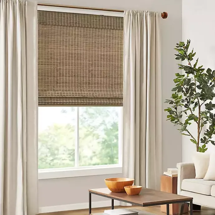 Outlet Kirklands Home Ash Bamboo Light Filtering Roman Shade, 33 in. Brown