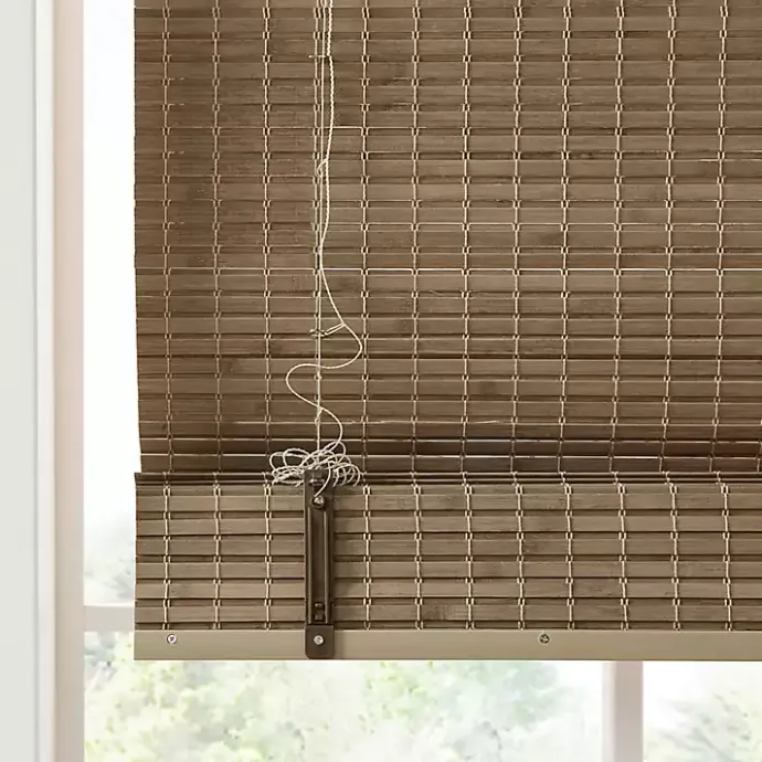 Outlet Kirklands Home Ash Bamboo Light Filtering Roman Shade, 33 in. Brown