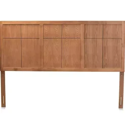 Online Kirklands Home Ash Walnut Wood Panel King Headboard Brown