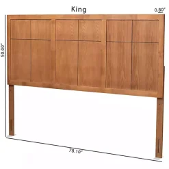 Online Kirklands Home Ash Walnut Wood Panel King Headboard Brown