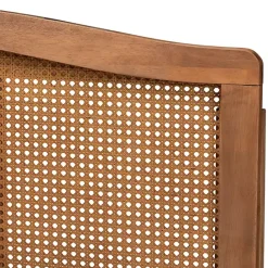 Clearance Kirklands Home Ash Walnut Woven Rattan King Headboard Brown