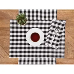 New Kirklands Home Ashford Buffalo Check Napkins, Set of 6 Black