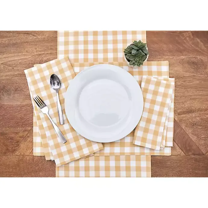 Outlet Kirklands Home Ashford Buffalo Check Table Runner Yellow