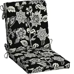 Kirklands Home Ashland Jacobean Luxe Outdoor Dining Chair Cushion Black