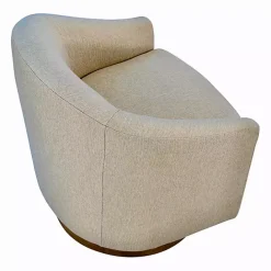 New Kirklands Home Ashton Swivel Chair with Wood Base Tan
