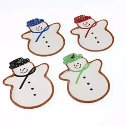 Kirklands Home Assorted Snowman Christmas Plates, Set of 4