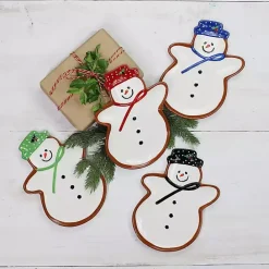 Kirklands Home Assorted Snowman Christmas Plates, Set of 4