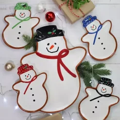 Kirklands Home Assorted Snowman Christmas Plates, Set of 4