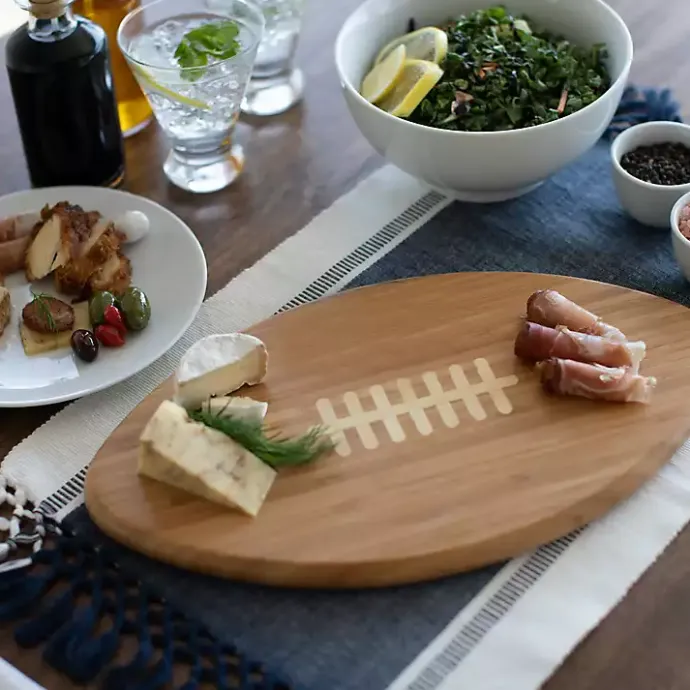 Clearance Kirklands Home Atlanta Falcons Bamboo Football Cutting Board Tan
