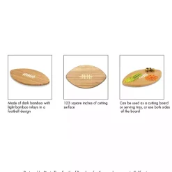 Clearance Kirklands Home Atlanta Falcons Bamboo Football Cutting Board Tan