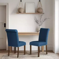 Clearance Kirklands Home Aubrey Navy Upholstered 2-pc. Dining Chair Set Blue