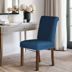 Clearance Kirklands Home Aubrey Navy Upholstered 2-pc. Dining Chair Set Blue
