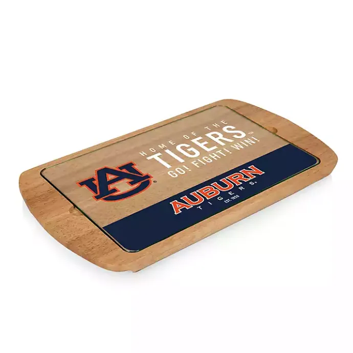 Kirklands Home Auburn Tigers Wood and Glass Serving Board