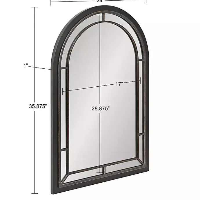 Clearance Kirklands Home Audubon Wood Arch Wall Mirror, 24x36 in. Black