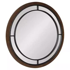Kirklands Home Audubon Wood Round Wall Mirror Brown