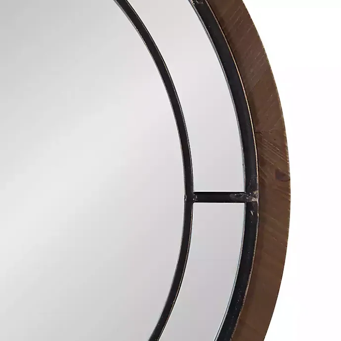 Kirklands Home Audubon Wood Round Wall Mirror Brown