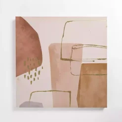 Hot Kirklands Home Autumn Abstract Canvas Art Print Pink