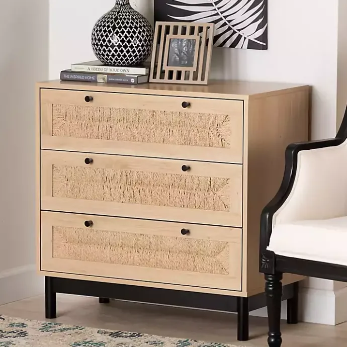 Kirklands Home Ava Light 3-Drawer Cabinet Brown