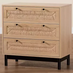 Kirklands Home Ava Light 3-Drawer Cabinet Brown