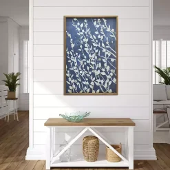 Sale Kirklands Home Azure Blooms Framed Canvas Art Print