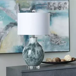 Outlet Kirklands Home Azure Blue Ocean Table Lamp White