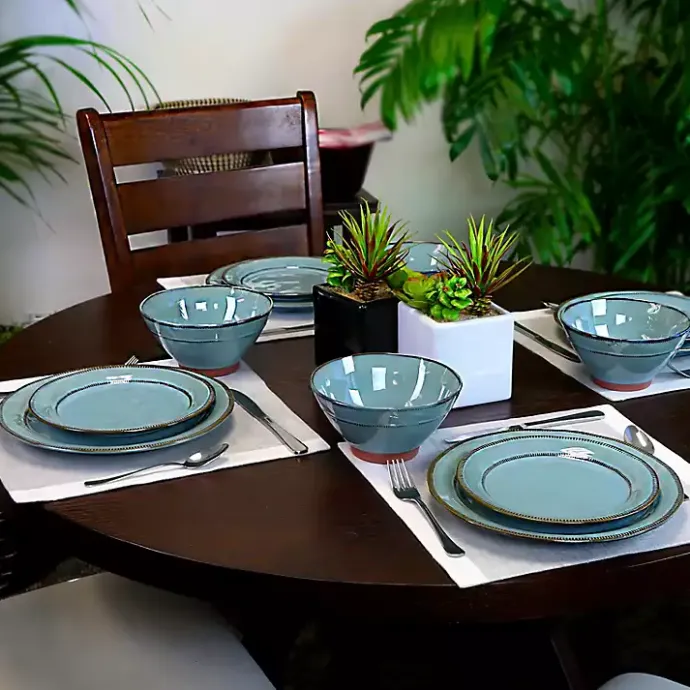 Outlet Kirklands Home Azure Glazed Round 12-pc. Dinnerware Set