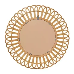 Hot Kirklands Home Bamboo Round Overlay Floral Frame Wall Mirror