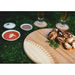 Outlet Kirklands Home Bamboo Wood Baseball Serving Board Tan