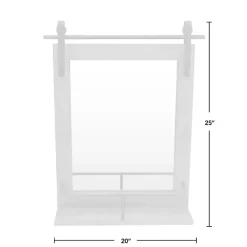 Kirklands Home Barn Door Mirror with Shelf Brown
