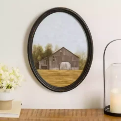 Online Kirklands Home Barn Landscape Oval Framed Art Print